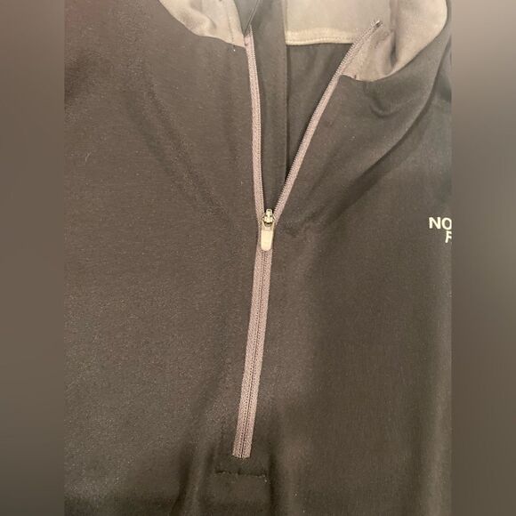 The North Face Cycling 1/4 Zip Pullover Sz XL Vaporwick Black Gray Back Pocket - Picture 10 of 12